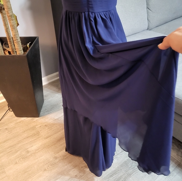 IEFIEL Navy Blue Dress, Embelished Neck, Sleeveless, Mesh Top, Maxi, Size S - Picture 7 of 10